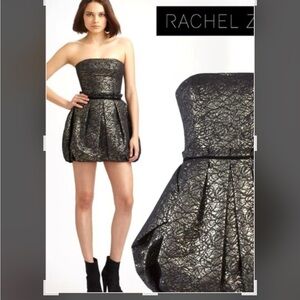 Rachel Zoe Black and Metallic Gold  Sheath Dress
